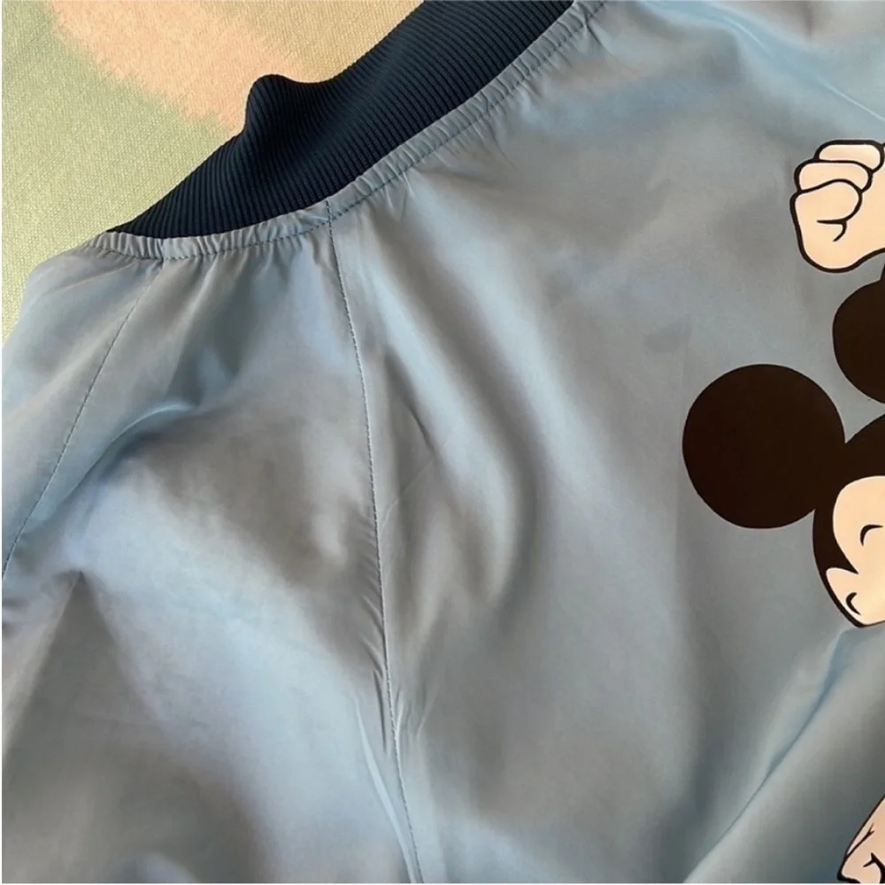 Disney Mickey Mouse Retro Windbreaker Jacket Blue Stripe Small - Picture 10 of 10